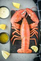 Boiled red lobster photo