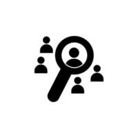 personnel search loupe vector icon illustration