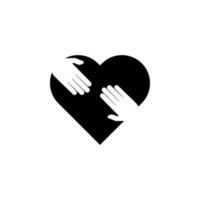 Hands in the heart vector icon illustration