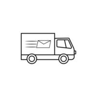 Fast shipping delivery truck Mail vector icon illustration