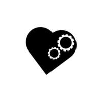 heart of a gear vector icon illustration
