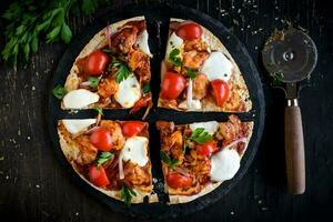 Gourmant meat pizza photo