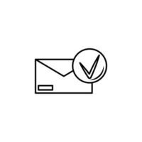 Mail , envelope with accept sign vector icon illustration