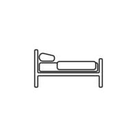 médico cama vector icono ilustración