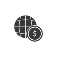 Globe, money vector icon illustration