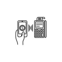 mobile phone, payment vector icon illustration