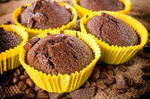 Chocolate homemade muffins photo