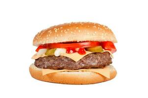 Cheeseburger isolated on white photo