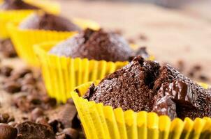 Chocolate homemade muffins photo