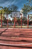 Basketball court empty photo