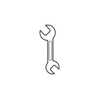 Spanner line vector icon illustration