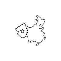 China mapa vector icono ilustración