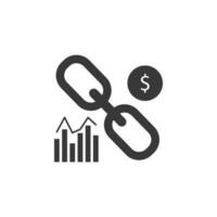 chain, charts, money vector icon illustration