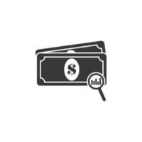 dinero, lupa vector icono ilustración