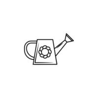 Watering can line vector icon illustration