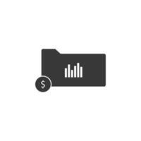 folder, money, charts vector icon illustration