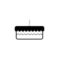 cake with a candle vector icon illustration