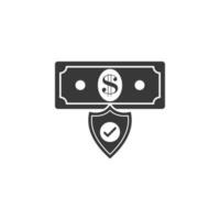 money, shield vector icon illustration