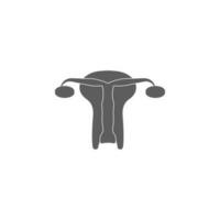 uterus with oocytes vector icon illustration