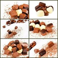 Belgian pralines collage photo