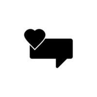 heart on a conversation bubble vector icon illustration