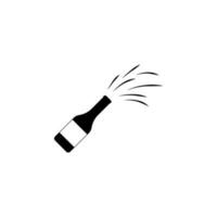 opened bottle of champagne vector icon illustration