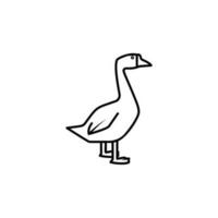 goose line vector icon illustration