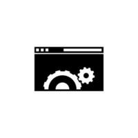 browser, gears vector icon illustration