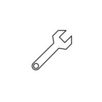 Spanner line vector icon illustration