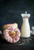 Sweet homemade donuts photo