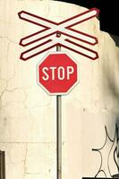 Railroad stop sign photo