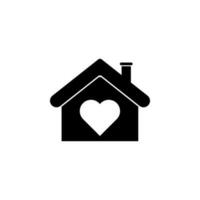 casa con un corazón vector icono ilustración