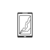 Phone, chart vector icon illustration