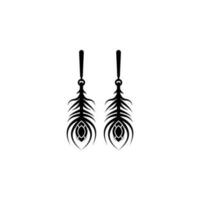 feather earrings vector icon illustration