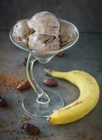 Chocolate banana ice cream photo