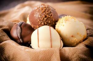 Sweet chocolate pralines photo