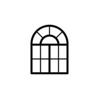 window with an arch vector icon illustration