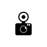 camera with flash vector icon illustration