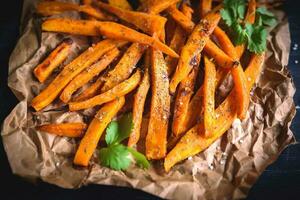 Sweet potatoes fries photo