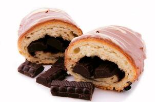 Choco croissant isolated photo