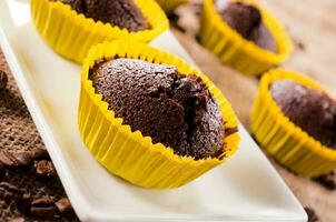 Sweet chocolate muffins photo