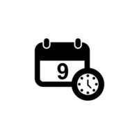 calendar and clock vector icon illustration