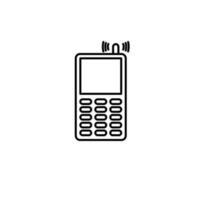 mobile phone with antenna vector icon illustration