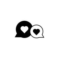 message black and white heart vector icon illustration