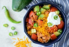 Chicken enchilada bowl photo