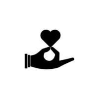 Hand holding heart vector icon illustration