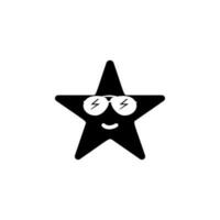 Sea star in sun glasses vector icon illustration