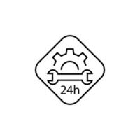 24 hour auto service sign vector icon illustration