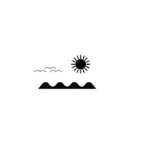 sea and sun vector icon illustration