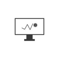 Monitor, chart vector icon illustration